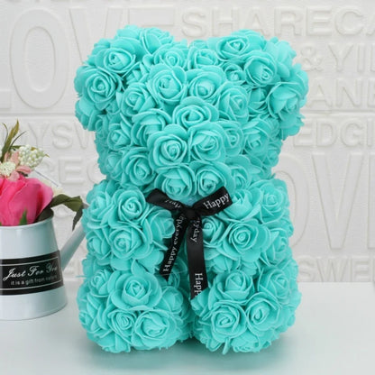 Romantic Valentine's DayCreative Eternal Flower Rose Bear Christmas Gift Rose Bear Hug Bear Wedding  Flower Decoration Gift